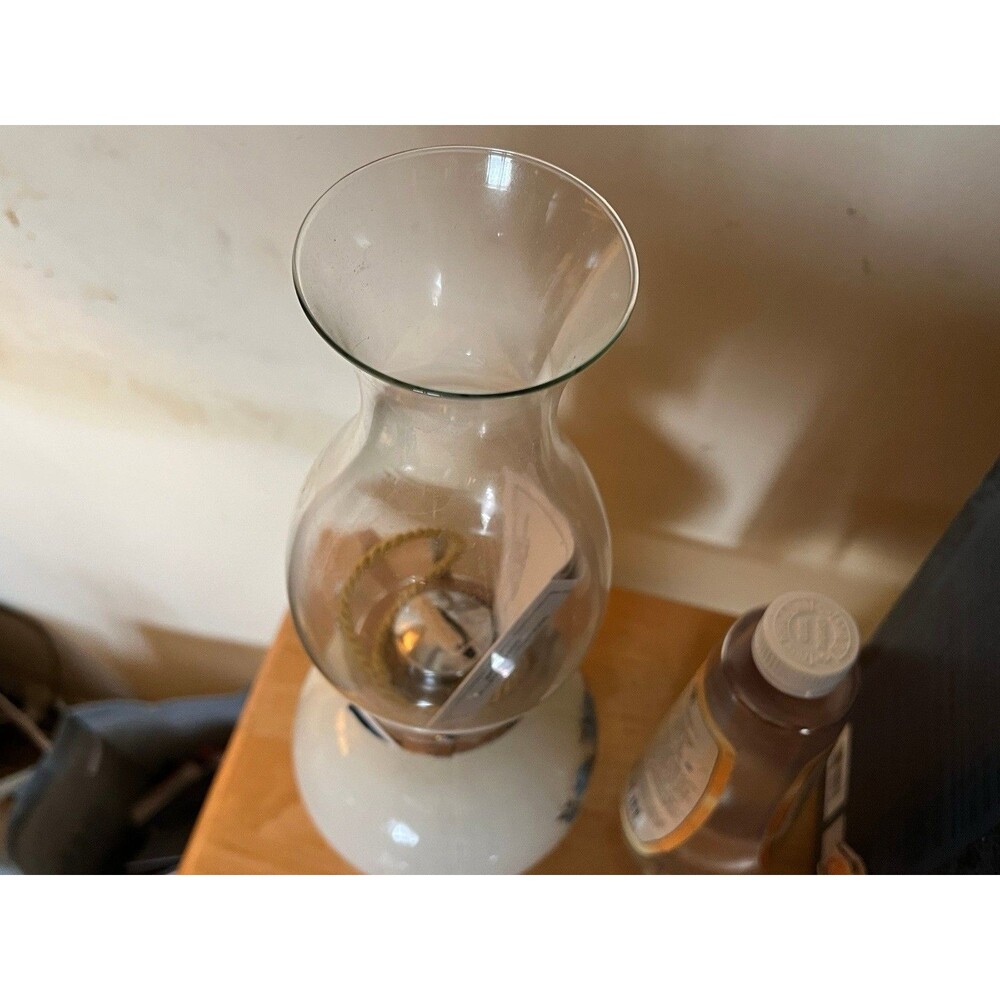 Lamplight Farms Victoria Rose Hurricane Oil Lamp Gift Set With Box And Oil - Picture 3 of 5